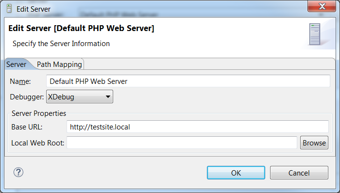 Edit the PHP Web Server